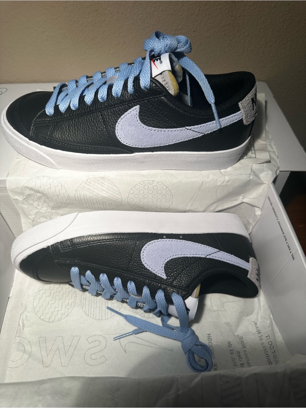 Nike Blazer Low black leather custom sneakers
Women’s size 6